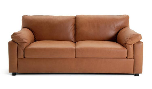 Habitat Florence Leather 3 Seater Sofa - Tan