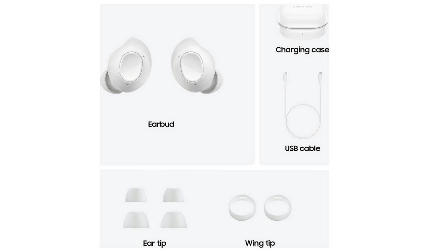 Samsung Galaxy Buds FE True Wireless In-Ear Earbuds - White