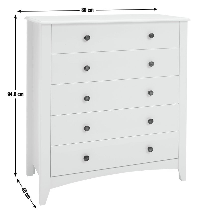 Habitat Minato 5 Drawer Chest - White