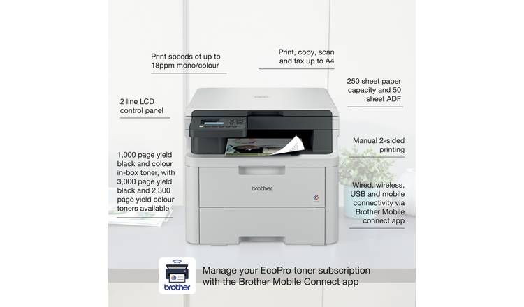 Brother DCP-L3520CDWE EcoPro Ready 3-in-1 Colour LED Printer