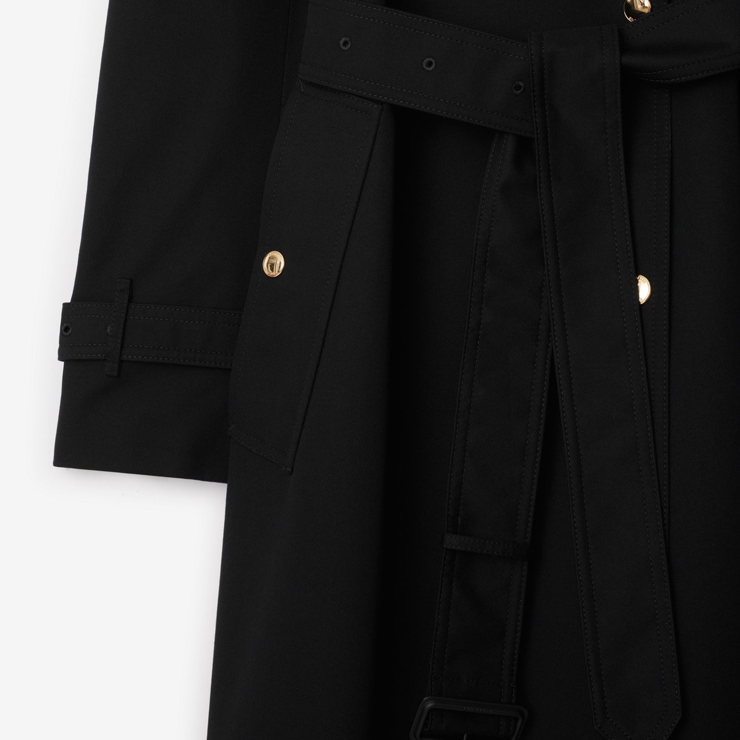 Long Check Collar Gabardine Trench Coat