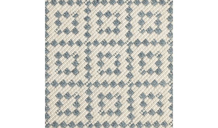 Habitat Modern Country Diamond Blue Flatweave Rug -120x170cm