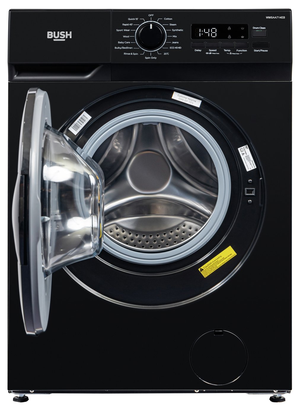 Bush WMSAA714EB 7KG 1400 Spin Washing Machine - Black