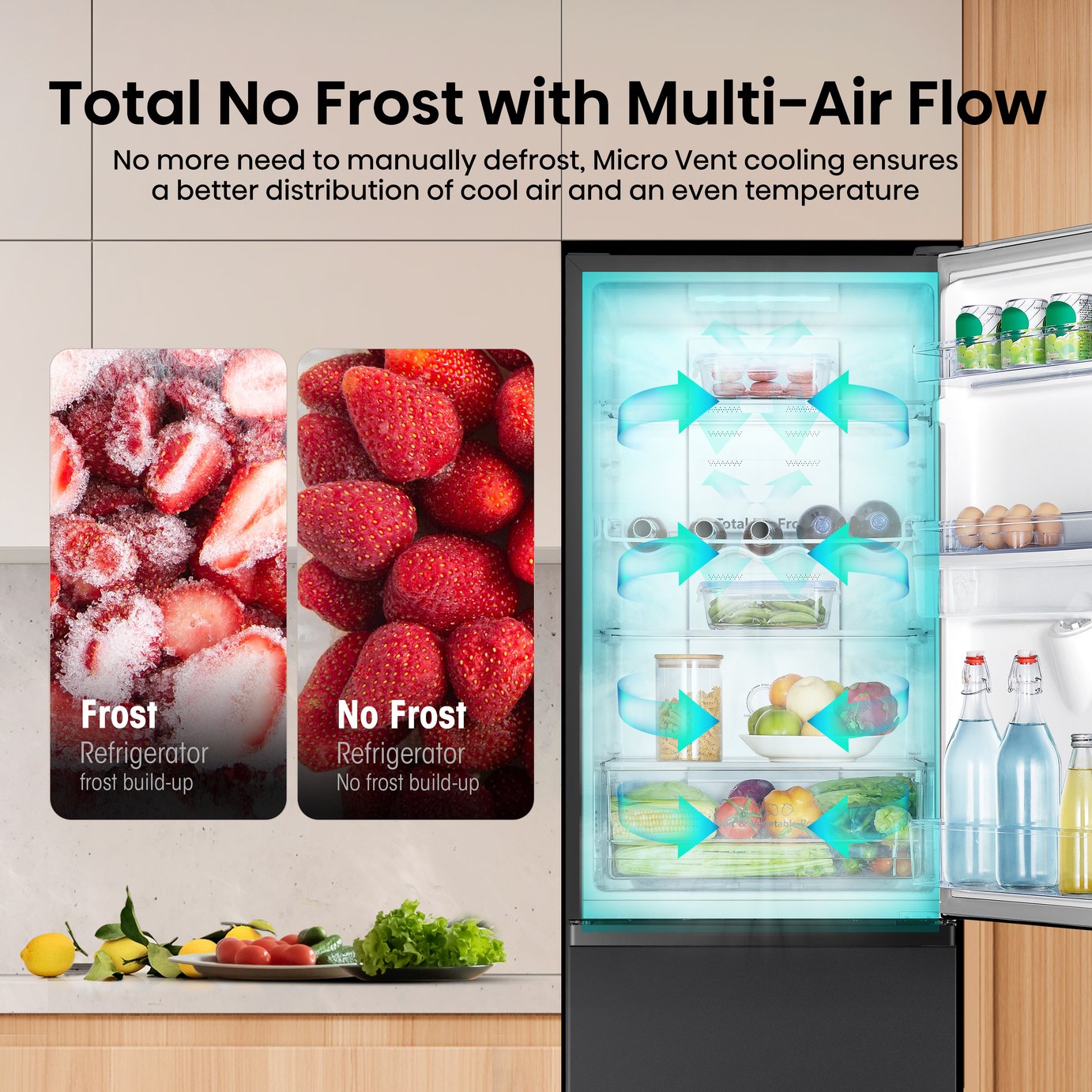 Hisense RB327N4WBE Freestanding Fridge Freezer - Black