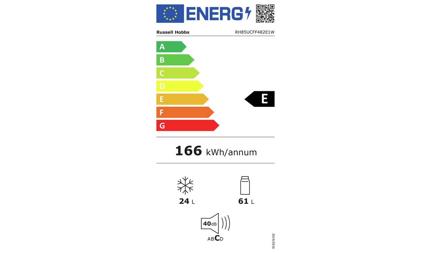 Russell Hobbs RH85UCFF482E1SS UC Fridge - Stainless Steel