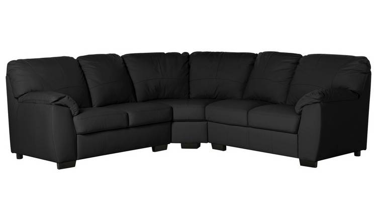 Argos Home Milano Leather Corner Sofa - Black