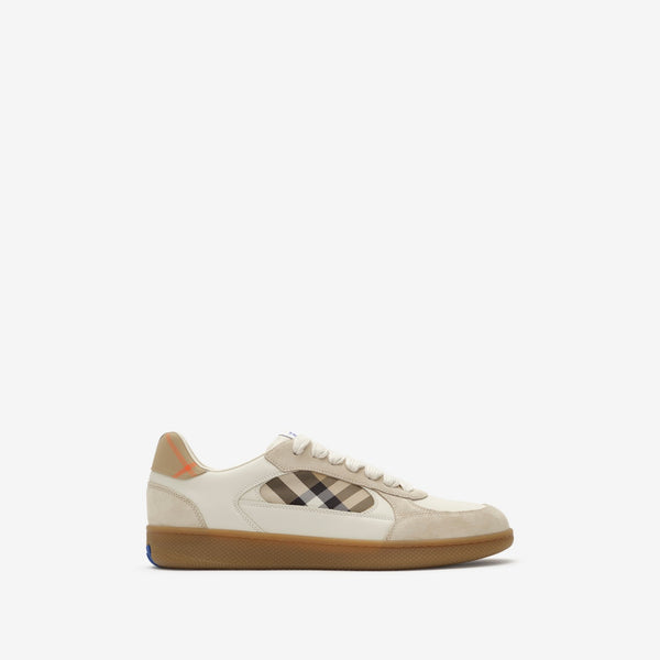 Leather, Suede and Check Terrace Sneakers