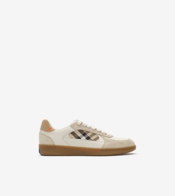 Leather, Suede and Check Terrace Sneakers