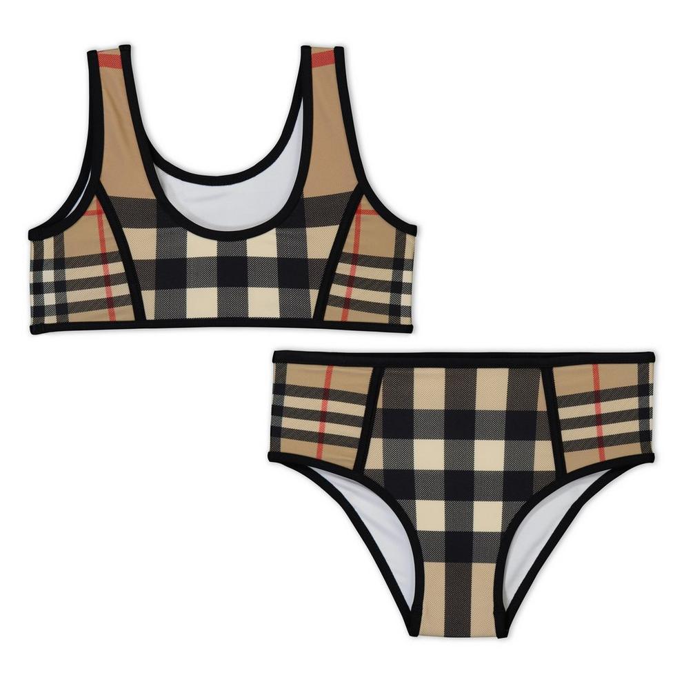 Noor Check Print Bikini Junior Girls