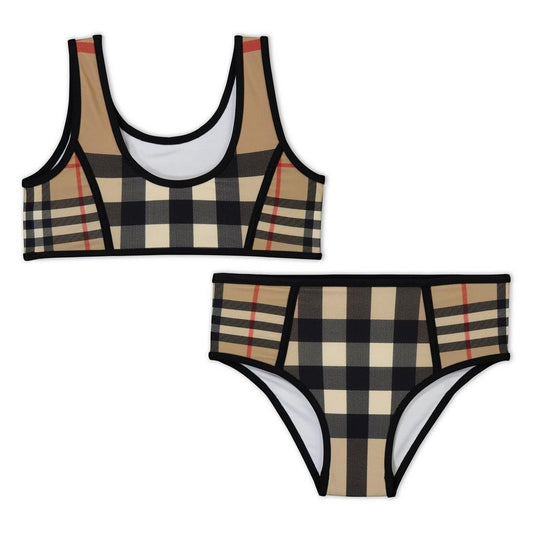 Noor Check Print Bikini Junior Girls