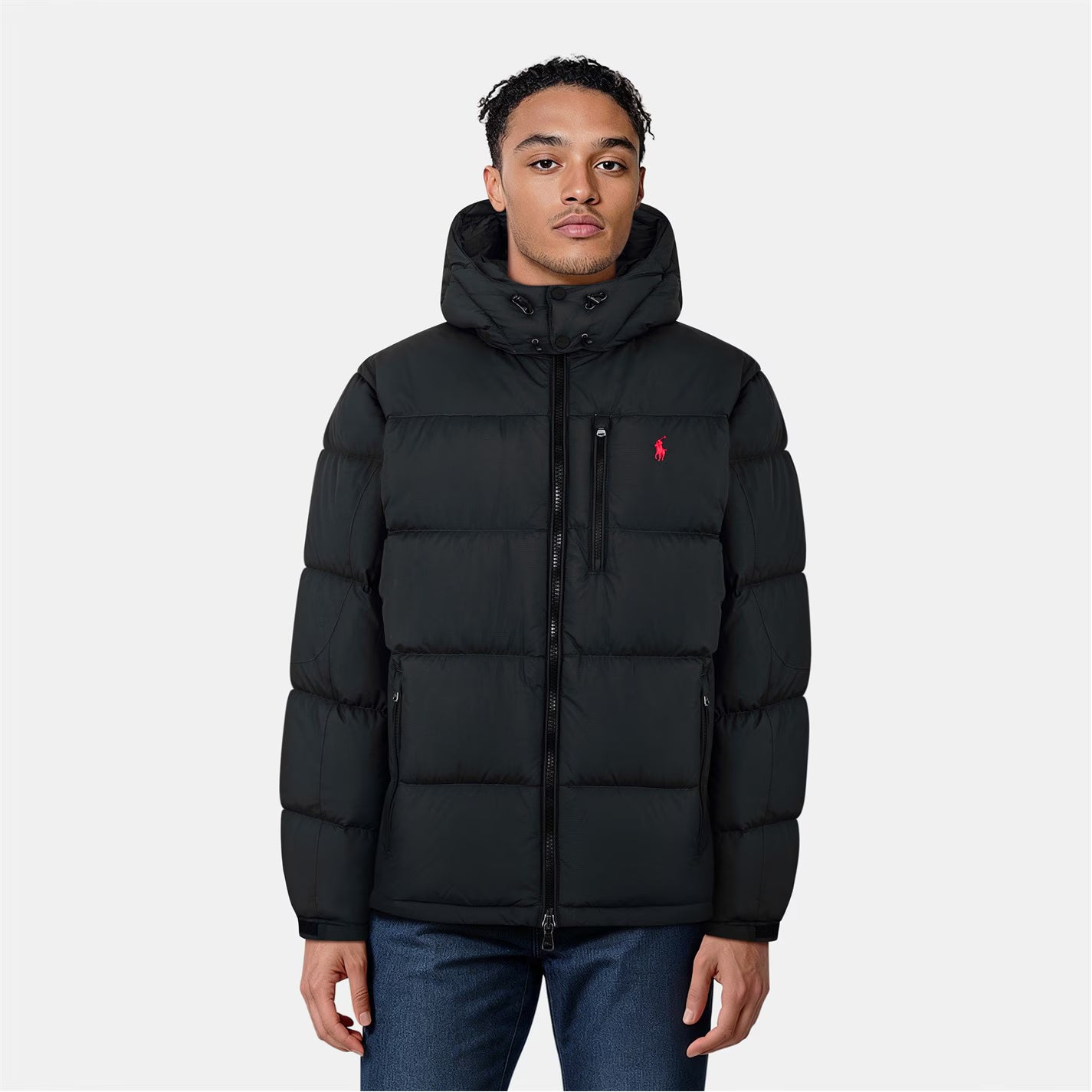 Polo Ralph Lauren Men's El Cap Water Resistant Duck Down Detachable Hood Short Puffer Jacket