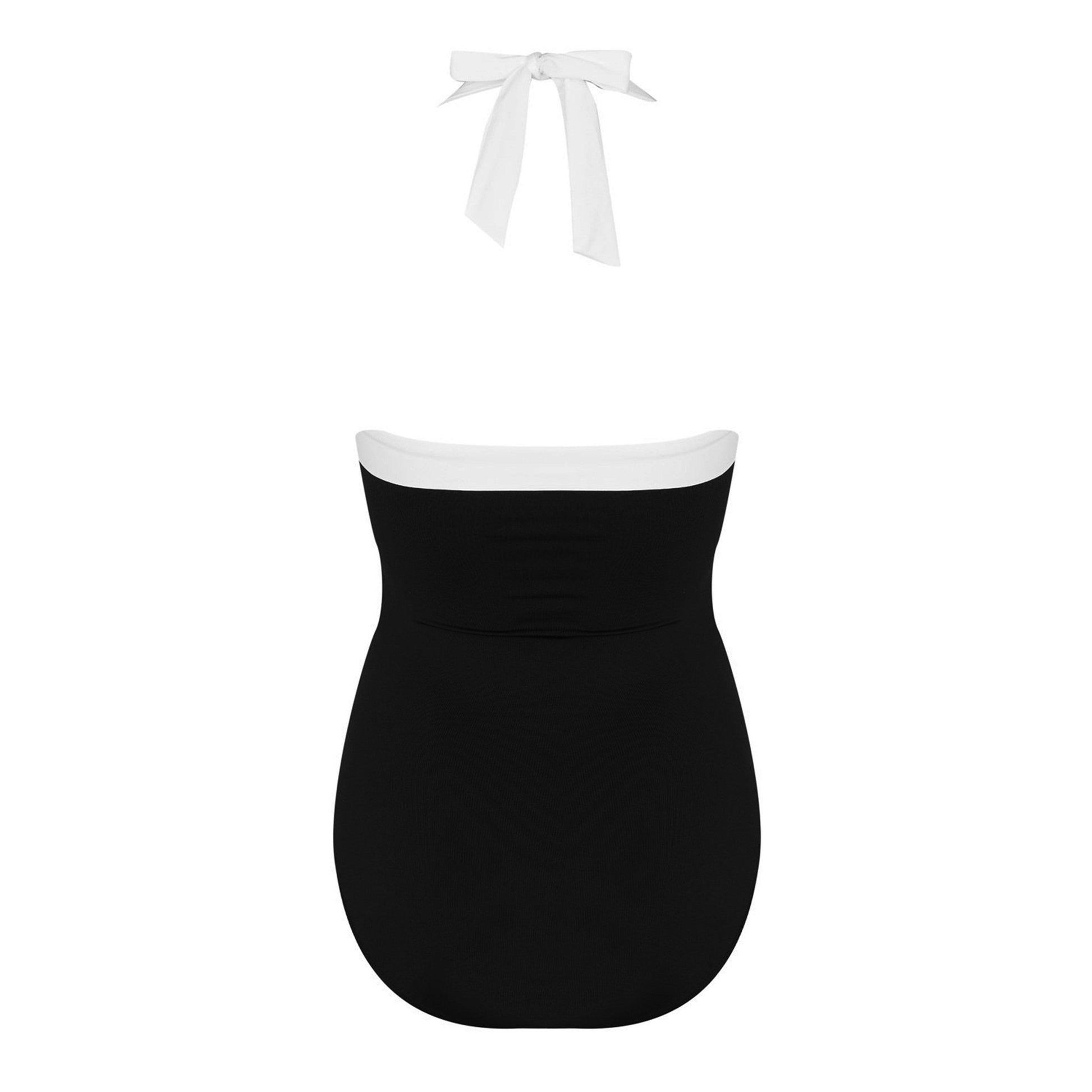 Lauren by Ralph Lauren Shirred Contrast Trim Swimsuit