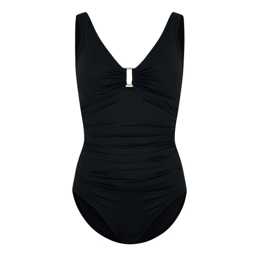 Lauren by Ralph Lauren Women's Ring Detail Plunge Swimsuit