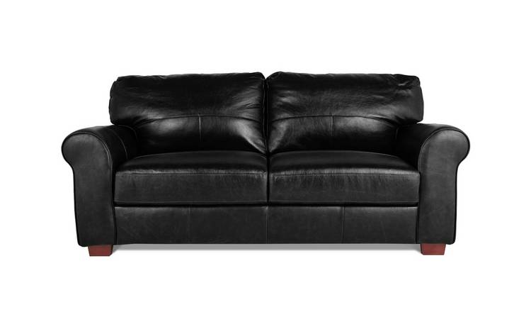 Argos Home Salisbury Leather 3 Seater Sofa - Black