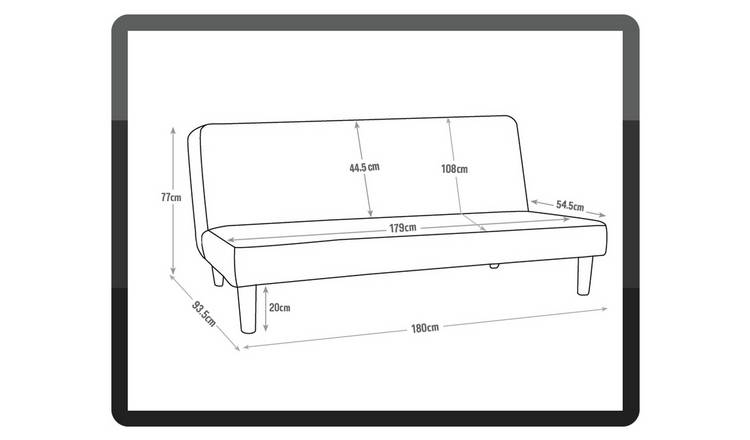 Argos Home Patsy Fabric 2 Seater ClicClac SofaBed - Charcoal