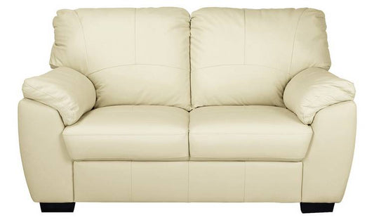 Argos Home Milano Leather 2 Seater Sofa - Ivory