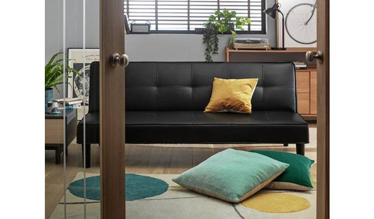 Argos Home Patsy FauxLeather 2Seater ClicClac SofaBed -Black