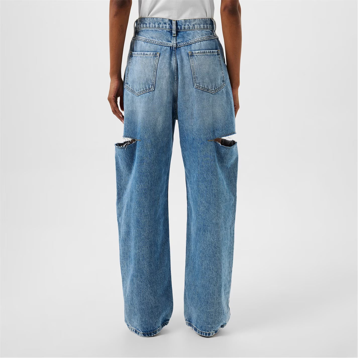 Denim Jeans With Slash Details