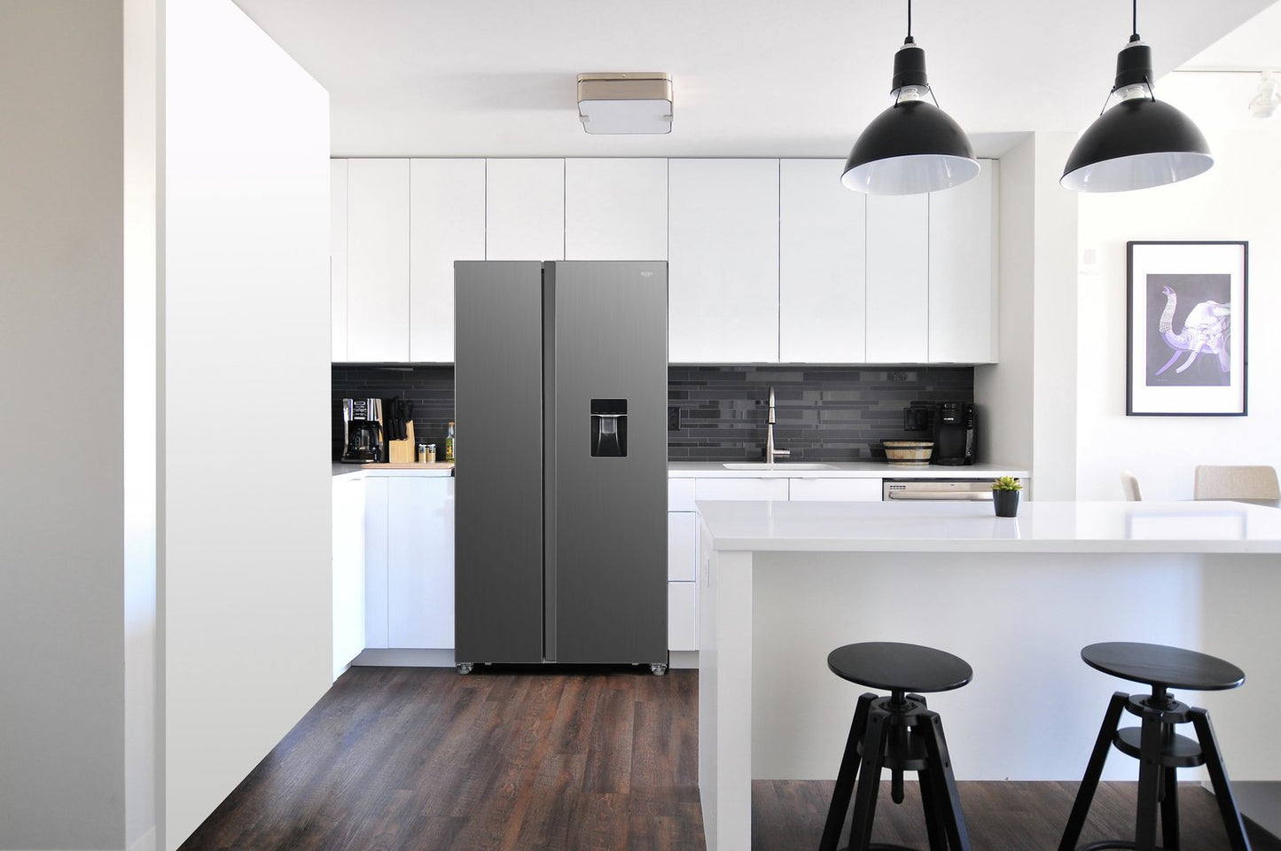 Bush MSBSWTDX23E American Fridge Freezer - Silver
