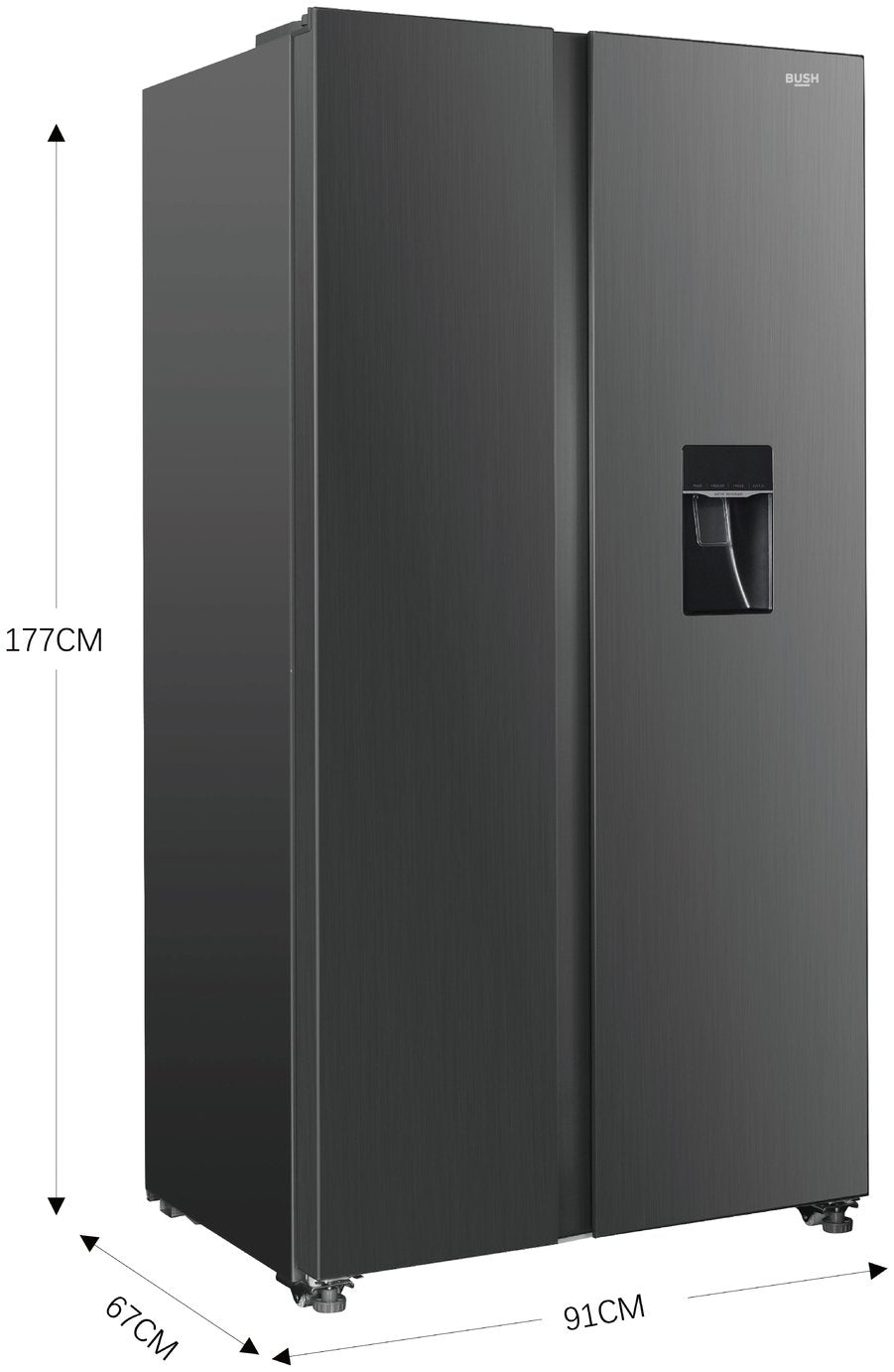 Bush MSBSWTDX23E American Fridge Freezer - Silver