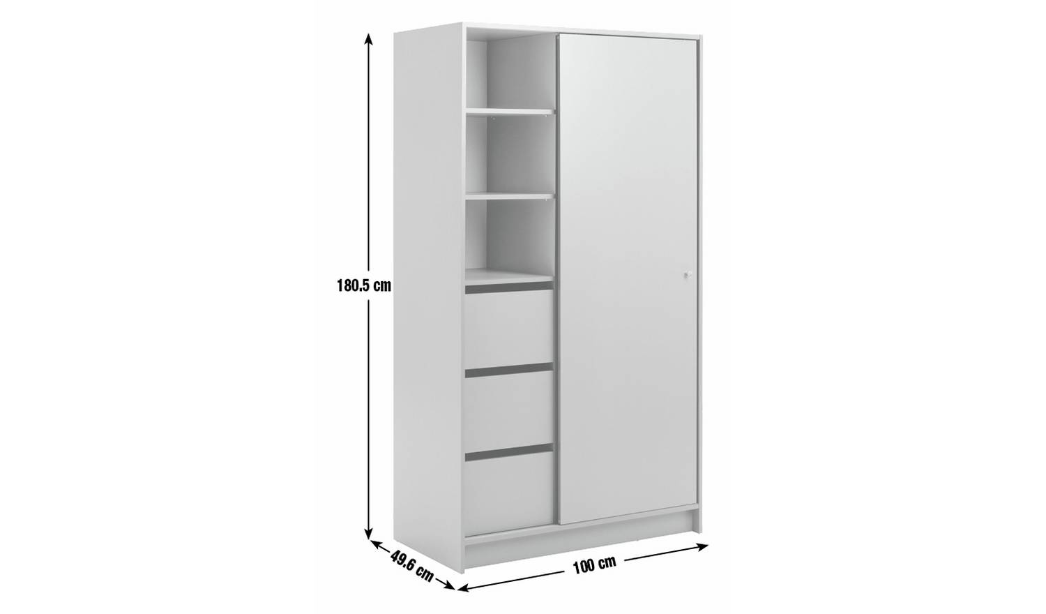 Argos Home Malibu 1 Door Sliding Wardrobe - Grey