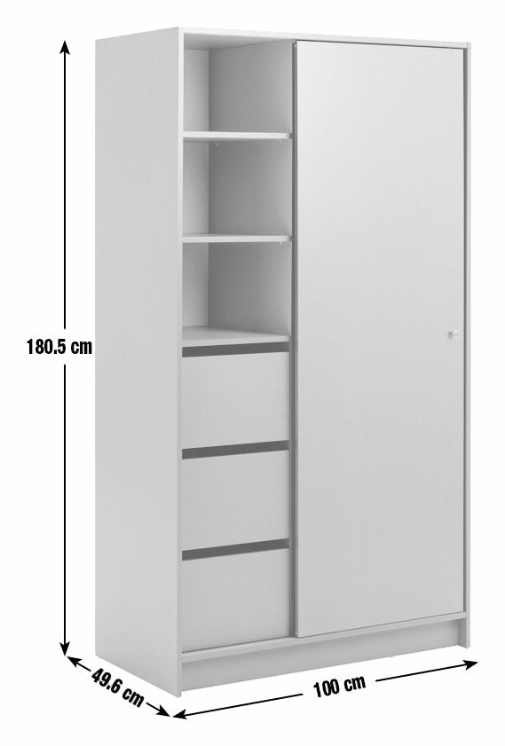 Argos Home Malibu 1 Door Sliding Wardrobe - Grey