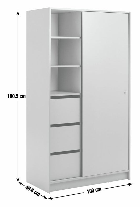 Argos Home Malibu 1 Door Sliding Wardrobe - Grey