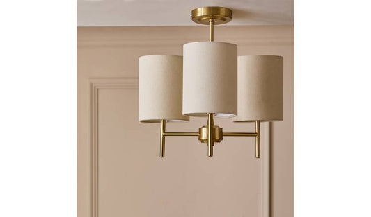 Argos Home Candelabra Metal 3 Light Ceiling Light - Brass