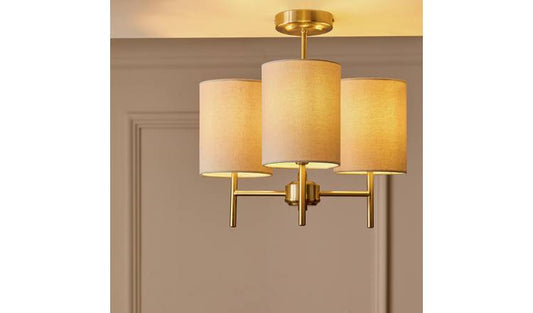 Argos Home Candelabra Metal 3 Light Ceiling Light - Brass