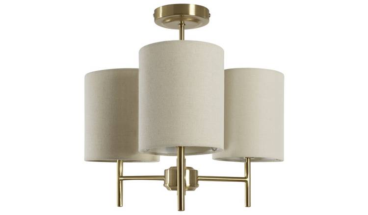 Argos Home Candelabra Metal 3 Light Ceiling Light - Brass