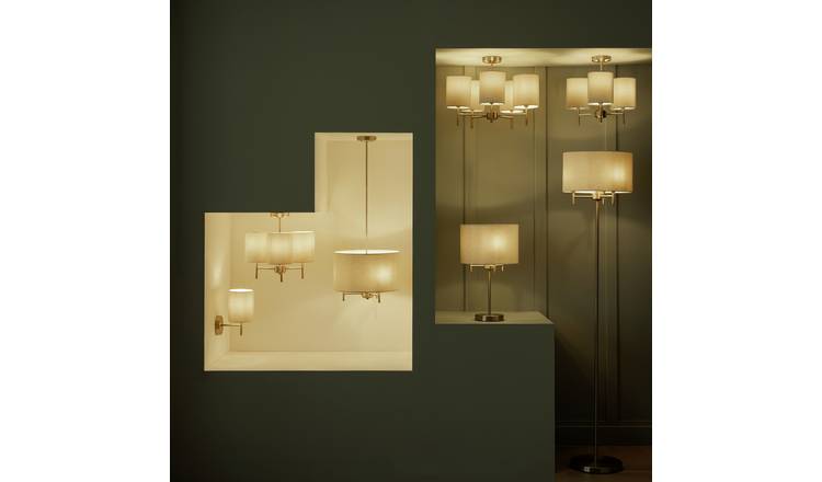 Argos Home Candelabra Metal 3 Light Ceiling Light - Brass