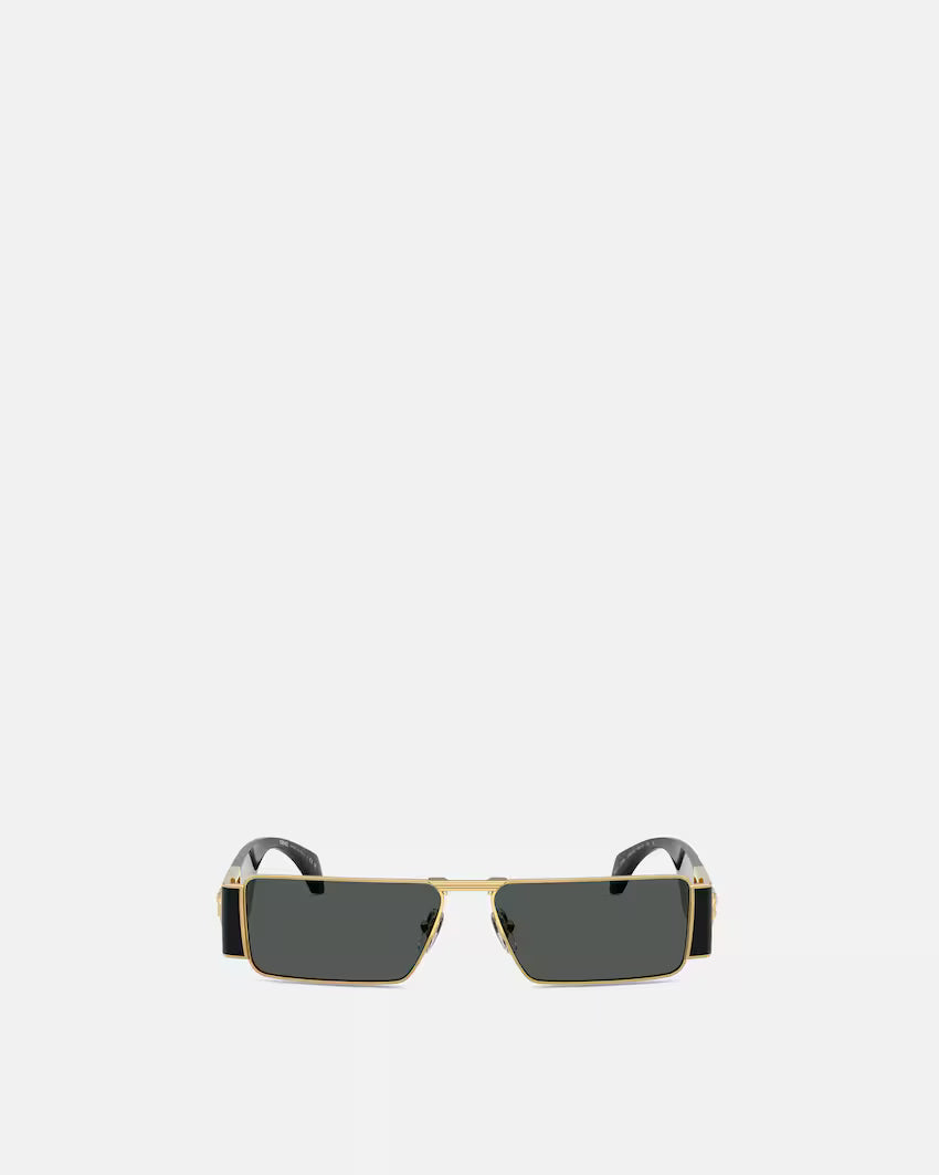 Medusa Plaque Rectangular Sunglasses 