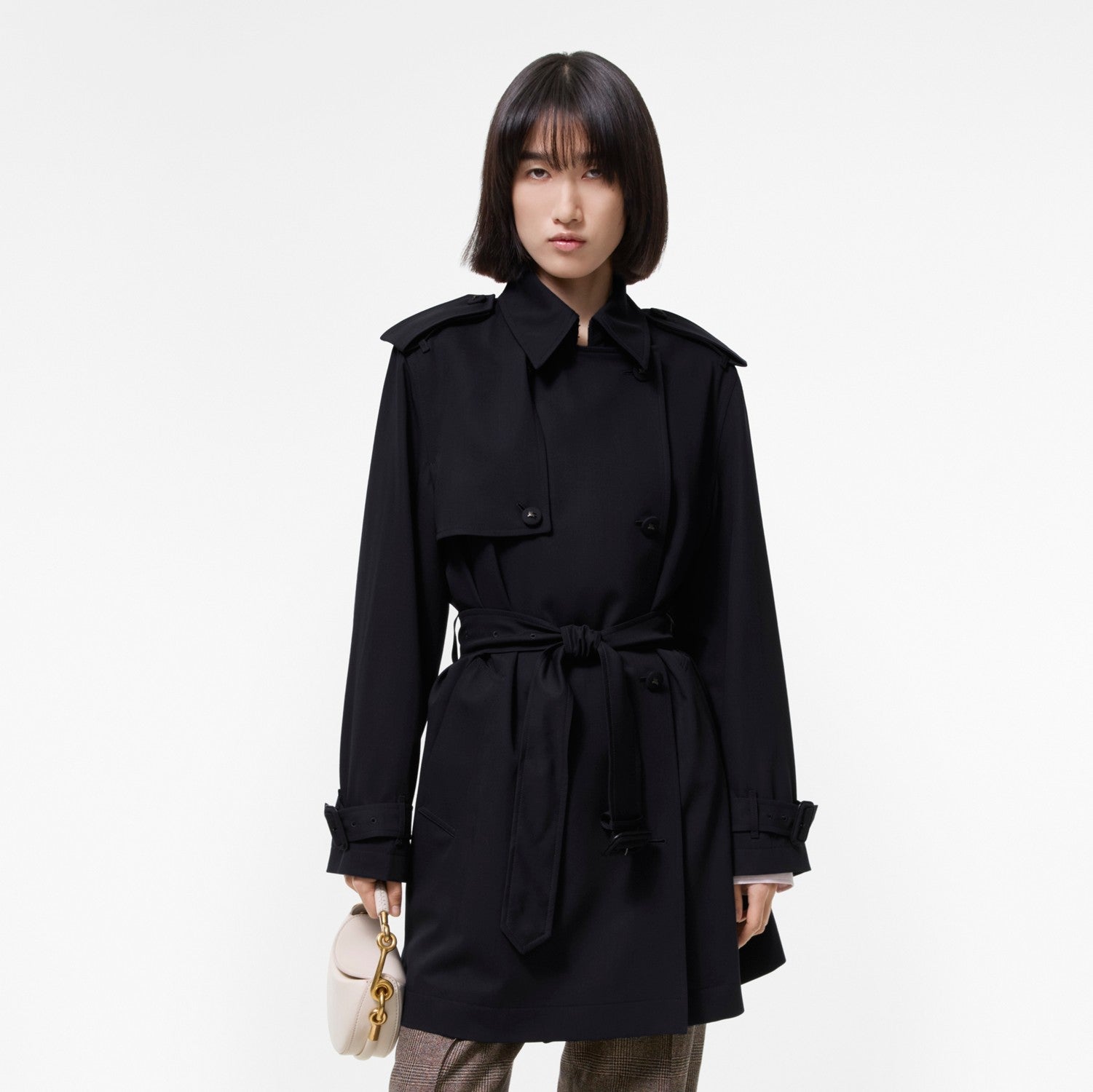 Short Wool Trench Coat