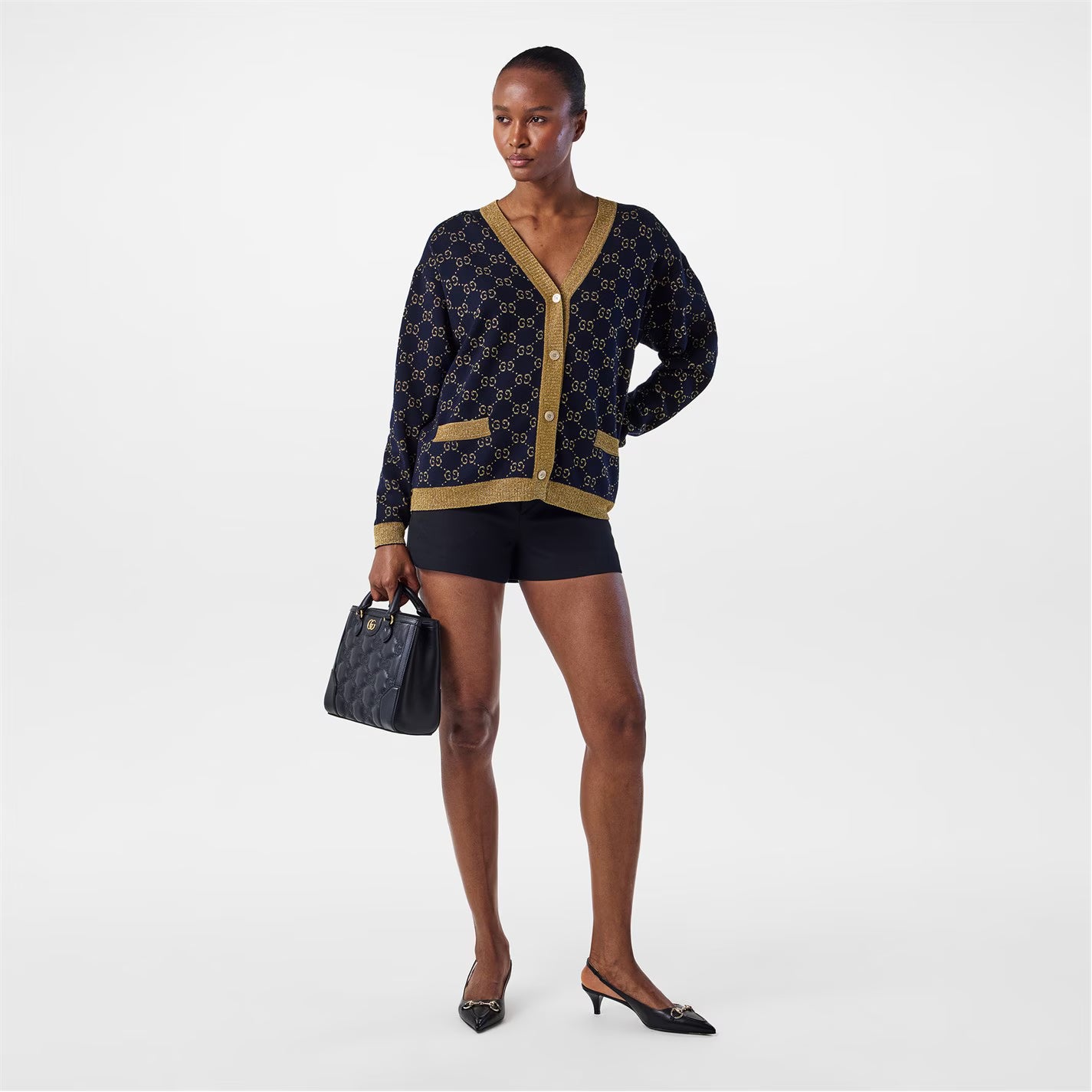 Women's GG Cotton Lamé Cardigan