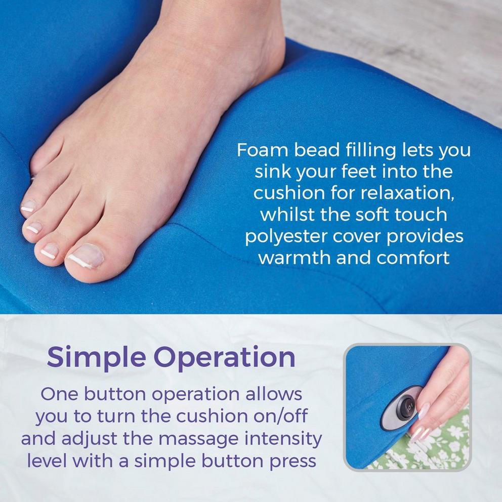 Vibrating Foot Massage Cushion Navy Blue