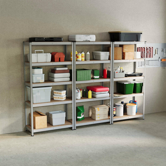Lassic 5 Tier Heavy Duty Steel Garage Shelving - 3 Bay