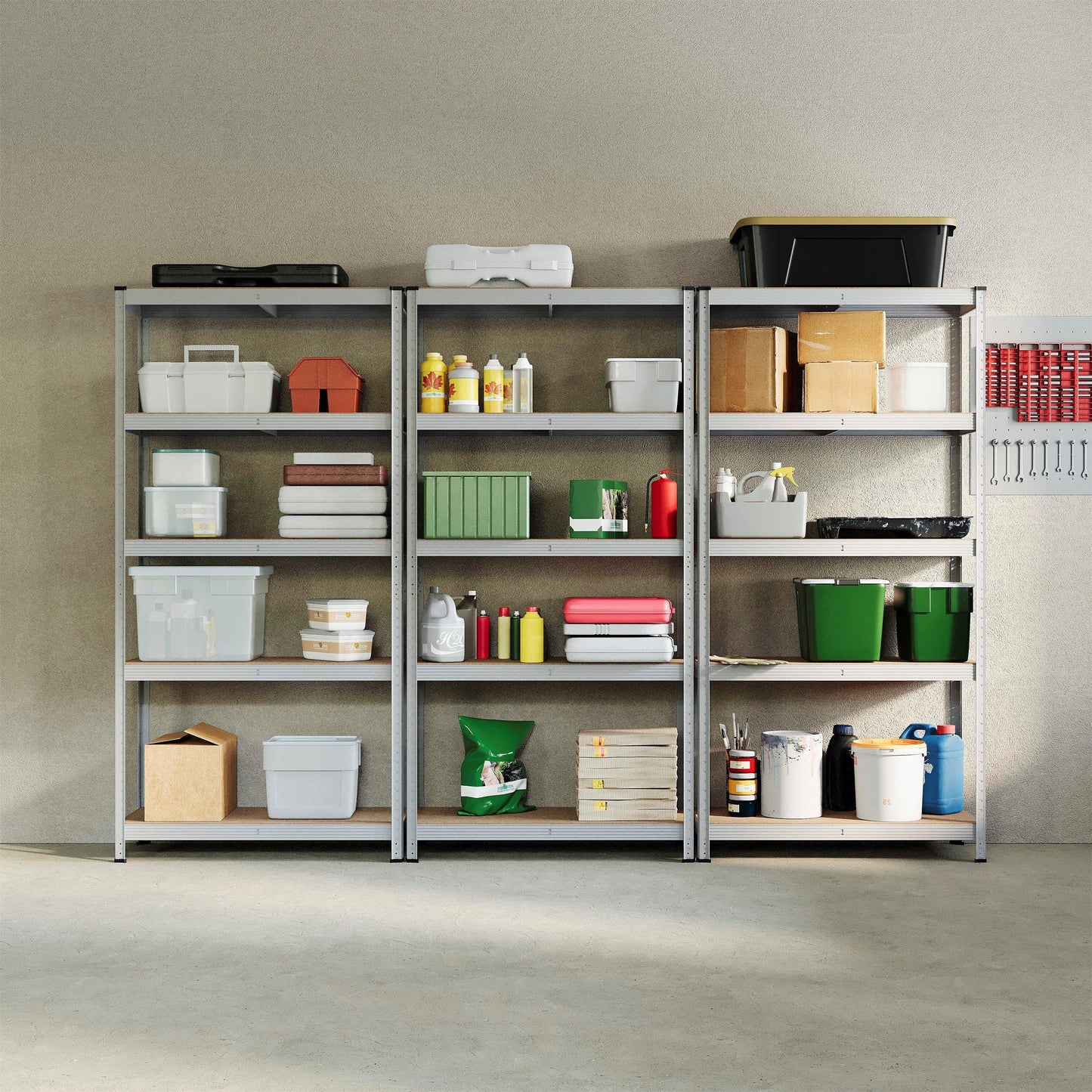 Lassic 5 Tier Heavy Duty Steel Garage Shelving - 3 Bay
