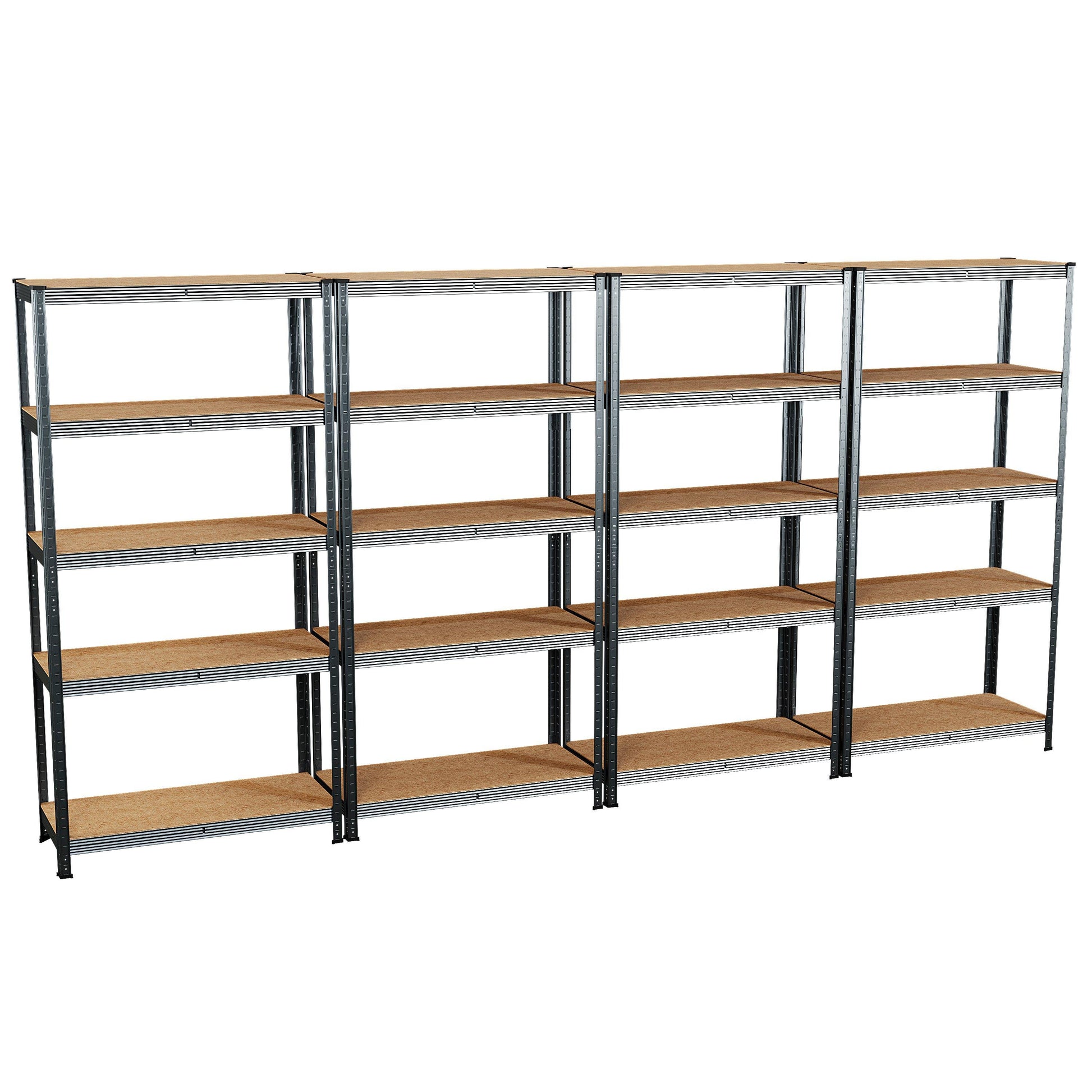Lassic 5 Tier Heavy Duty Steel Garage Shelving - 4 Bay