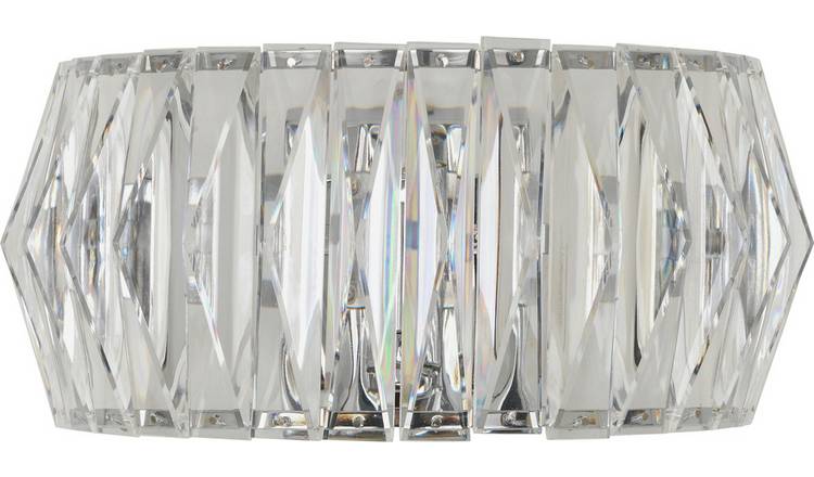 Argos Home Prism Chrome Wall Light - Clear