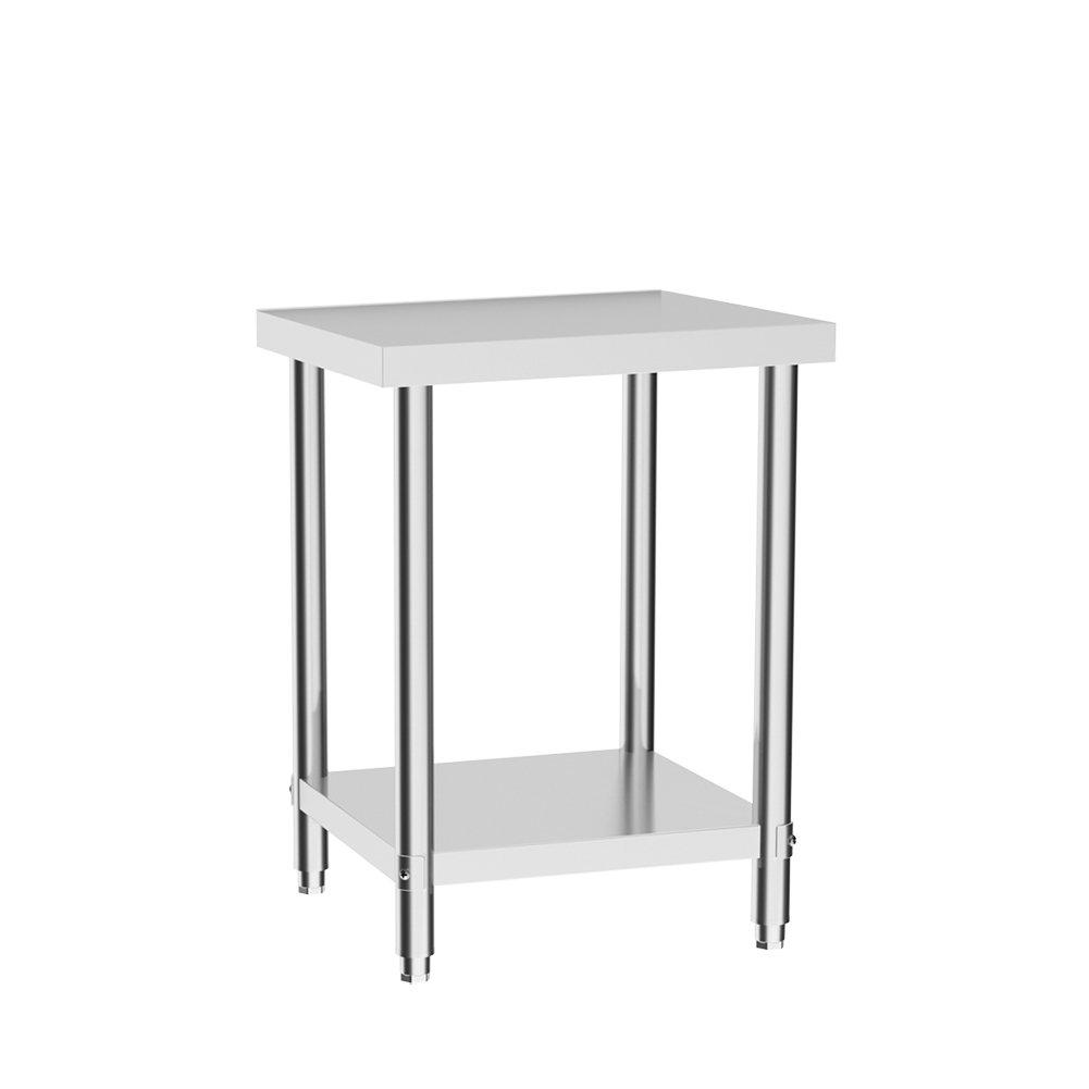 Kabinet UK 60cm 2 Tier Square Kitchen Stainless Steel Table
