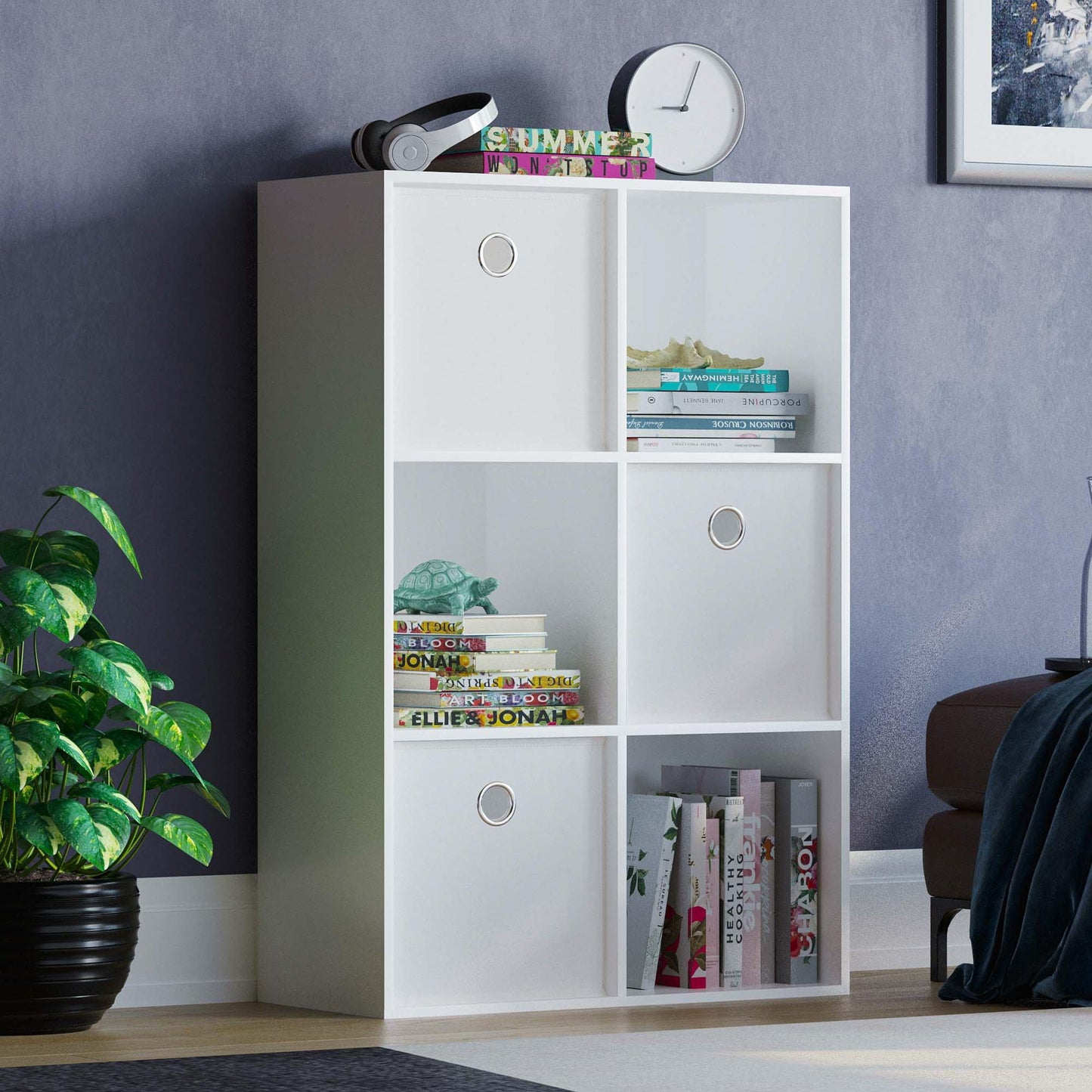 Lassic 2x3 Cube Storage Unit (W) + Set of 3 Storage Cubes