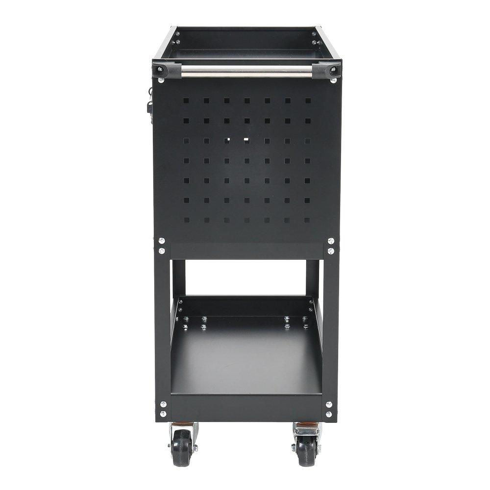 Breeins 3-Tier Rolling Tool Cart with Lockable Drawer