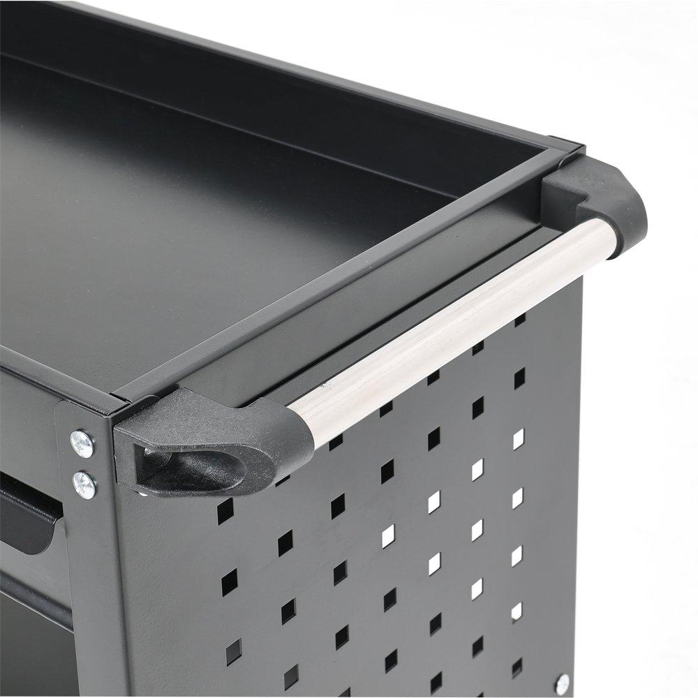 Breeins 3-Tier Rolling Tool Cart with Lockable Drawer
