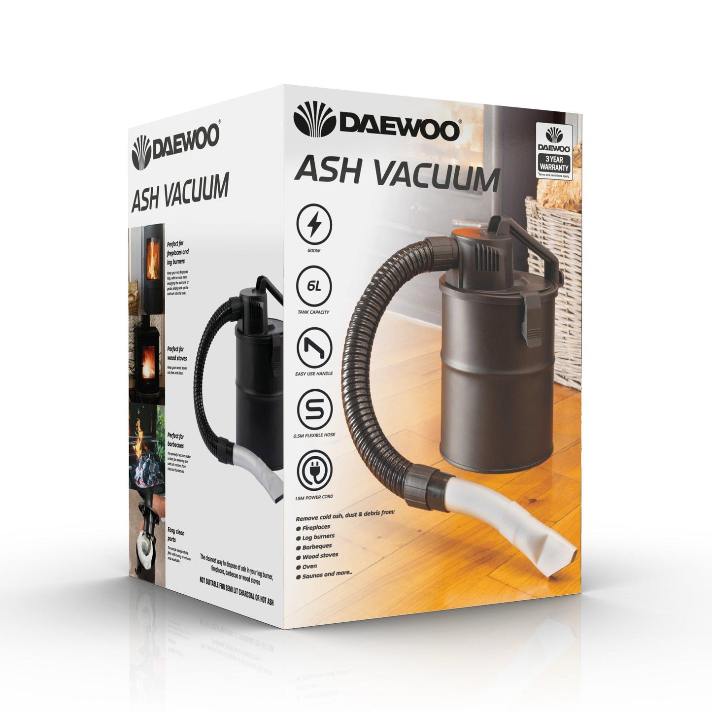 6l 600W COMPACT ASH VACUUM CLEANER