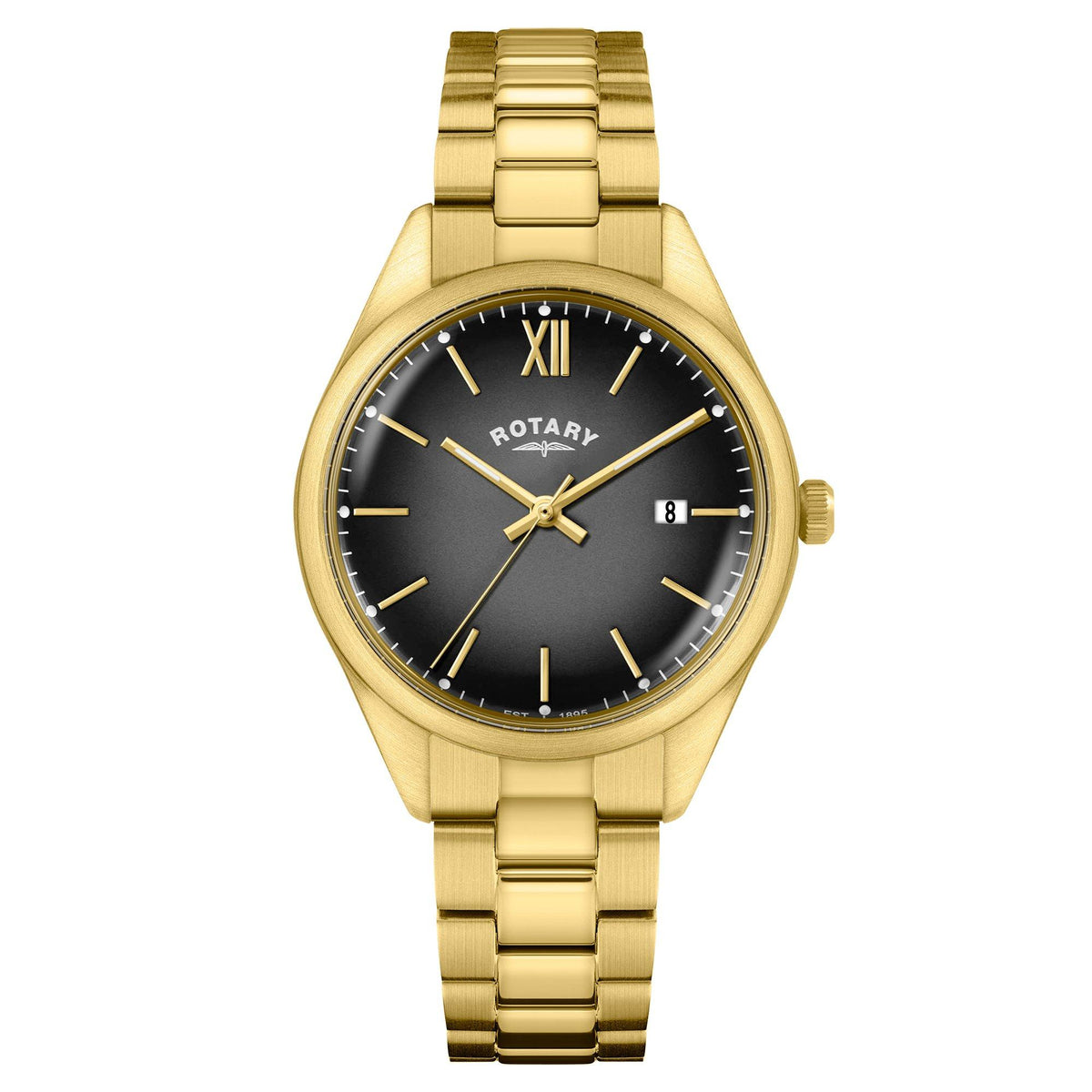 Rotary Mens Heritage Grey Dial SS Bracelet Watch