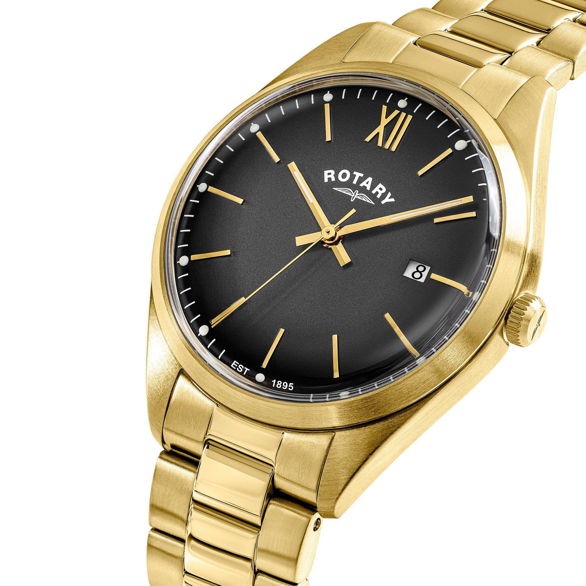 Rotary Mens Heritage Grey Dial SS Bracelet Watch