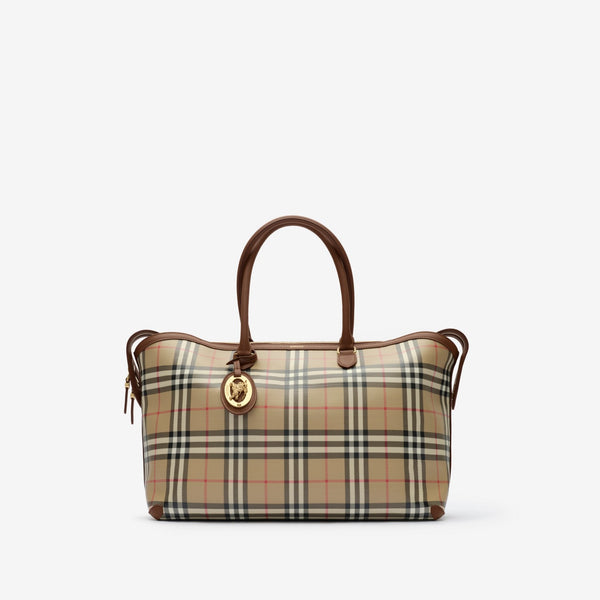 Medium Check Zip Tote