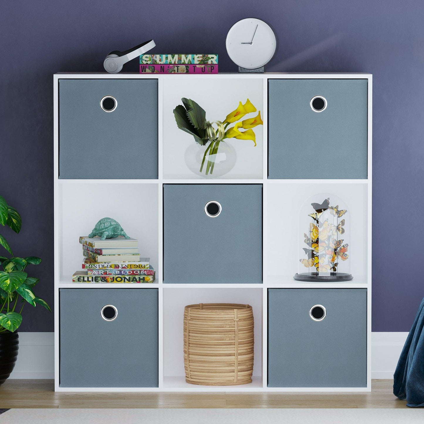 Lassic 3x3 Cube Storage Unit (W) + Set of 5 Storage Cubes
