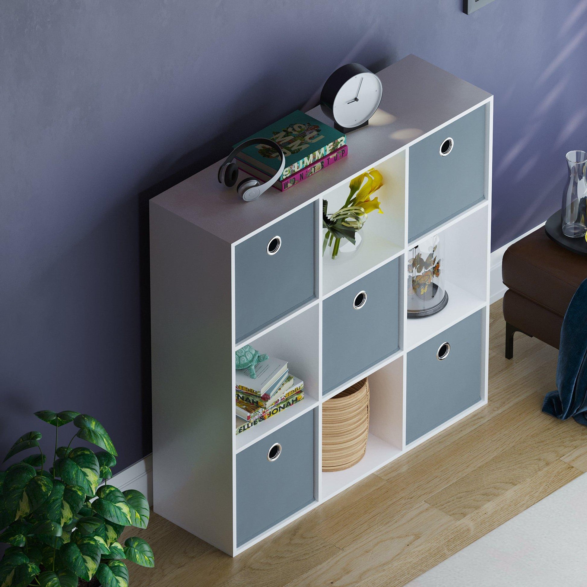 Lassic 3x3 Cube Storage Unit (W) + Set of 5 Storage Cubes