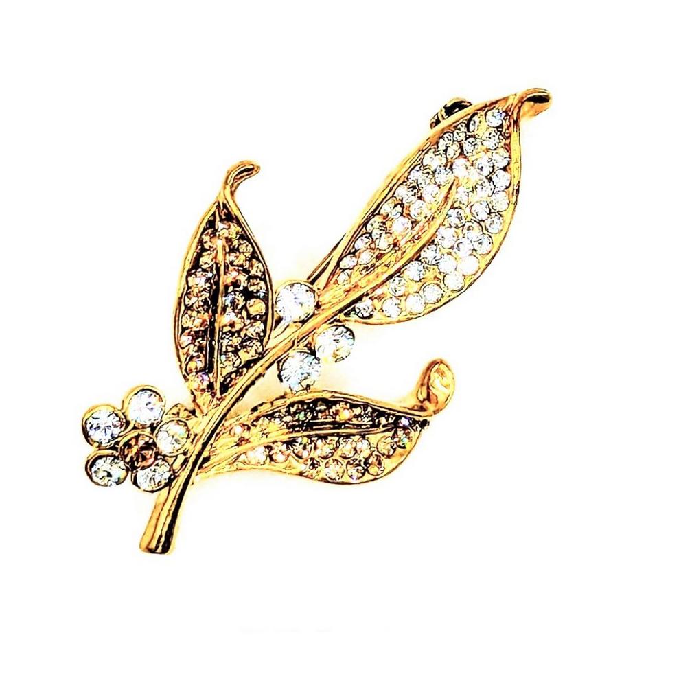Espree Gold Plated Leaf Brooch